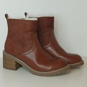 Fur Lined Brown Ankle Boots